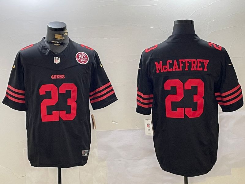 Men San Francisco 49ers #23 Mccaffrey Black Three generations 2024 Nike Vapor Limited NFL Jersey style 2->san francisco 49ers->NFL Jersey
